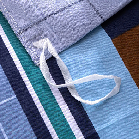 KTX-715091 Cotton Cartoon Four-Piece Bedding Set in Blue for Various Bed Sizes