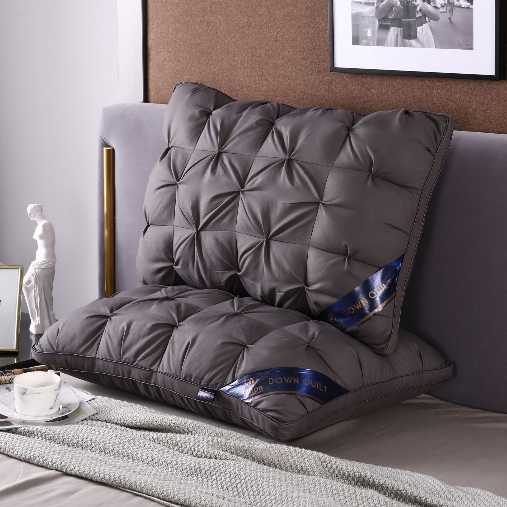 KTX-715923 Feather Silk Cotton Filled Washed Tencel Velvet Rectangular Pillow (10.1-15cm Height)