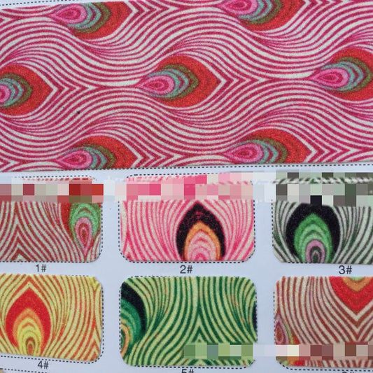 KTX-715923 Glitter Gold Peacock Pattern PU Leather for Shoes and Accessories - 137cm Wide, 0.5mm Thickness