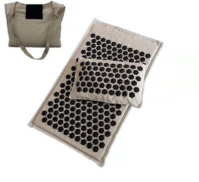 KTX-715923 Organic Linen Acupuncture Massage Cushion with Pillow and Bag - Relaxation and Restful Sleep Essentials