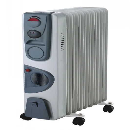 KTX-717011 Oil-Filled Radiator Heater with Adjustable Thermostat and Overheat Protection, 1500-2500W