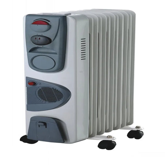 KTX-717011 Oil-Filled Radiator Heater with Adjustable Thermostat and Overheat Protection, 1500-2500W