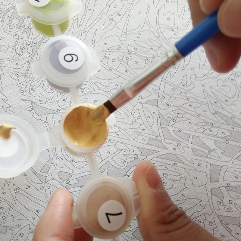 KTX-717075 Creative Color Flower Basket Digital Painting Set - DIY Canvas Art with Brush & Paint, 40x50cm Bouquet Design