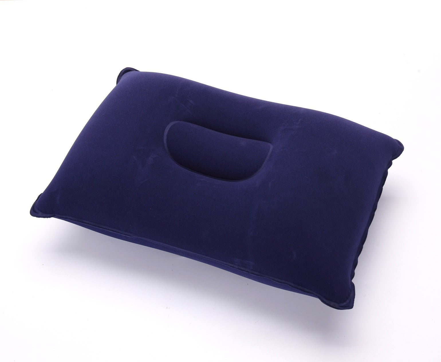 KTX-717075 Inflatable Travel Pillow with PVC Flocking Fabric - Various Colors Available