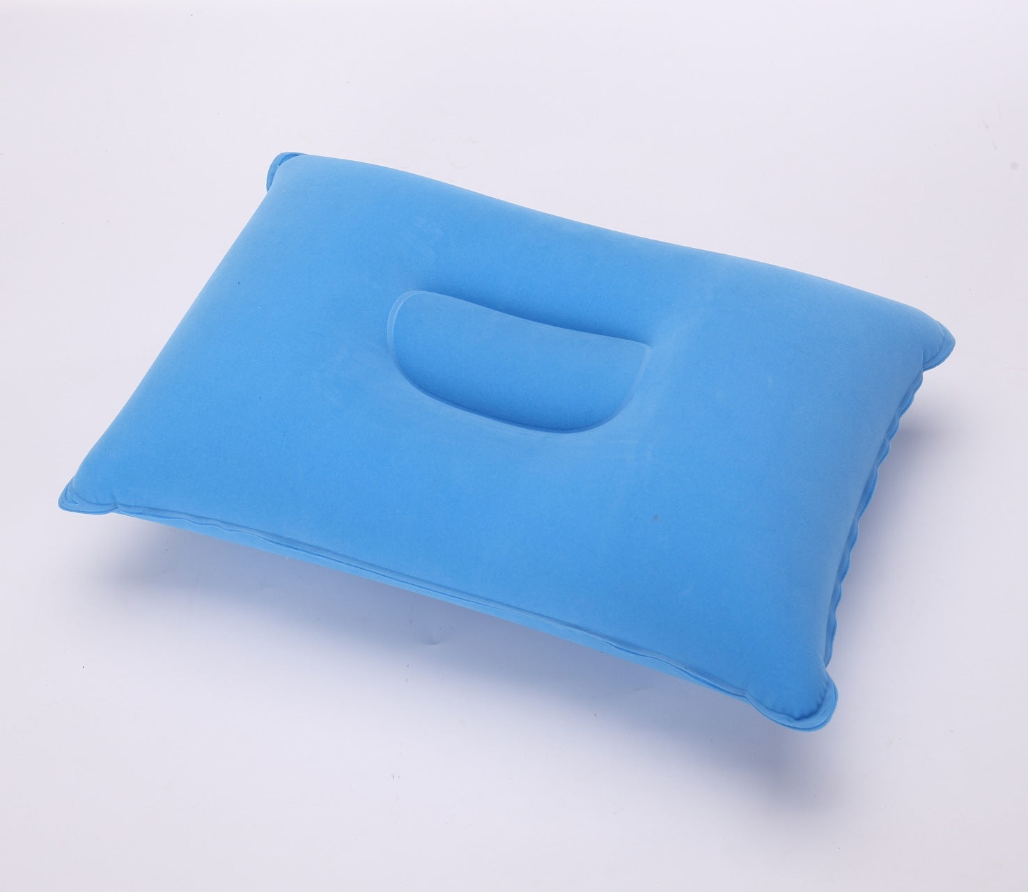 KTX-717075 Inflatable Travel Pillow with PVC Flocking Fabric - Various Colors Available