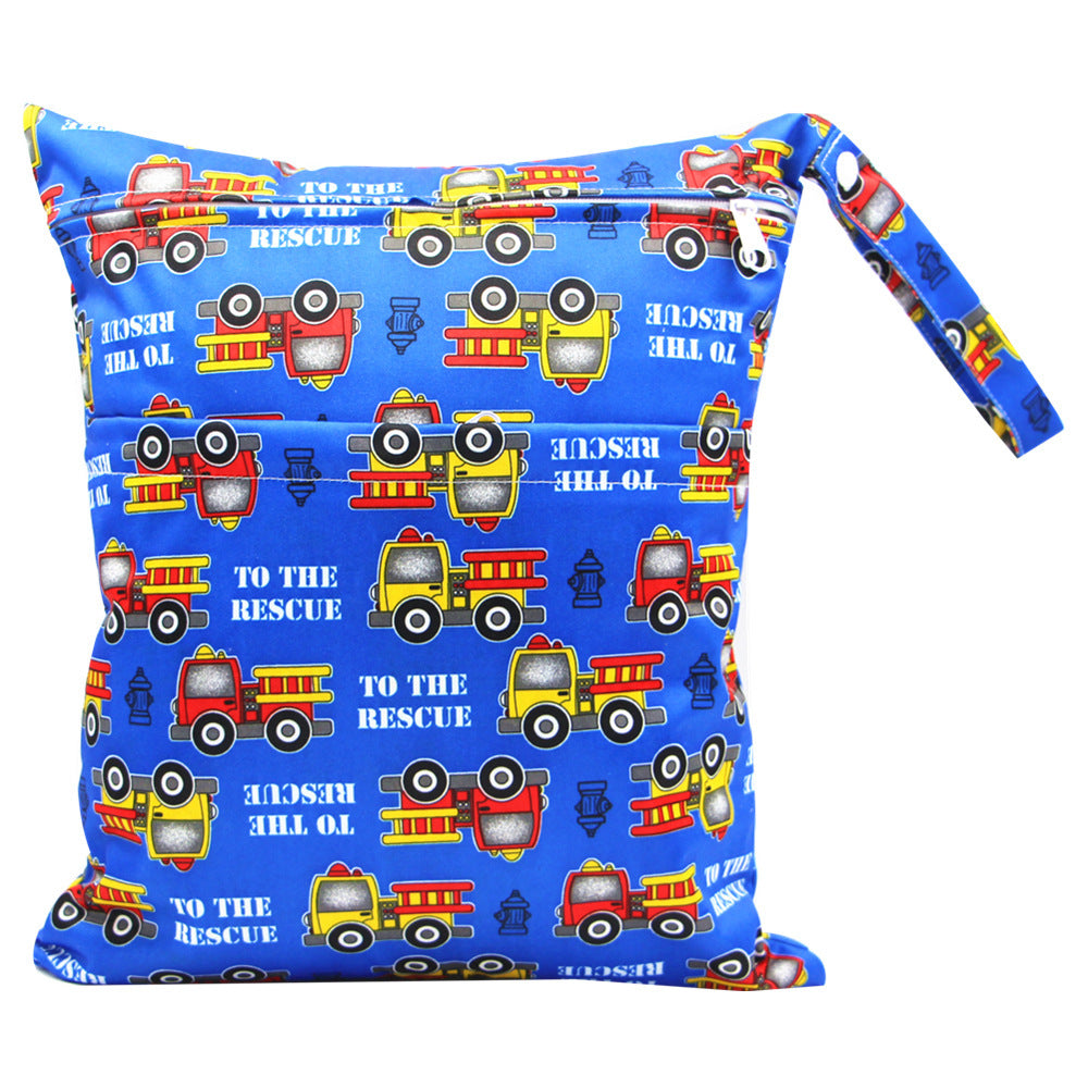 KTX-717075 Waterproof Diaper Storage Bag with Double Pockets – Versatile 30X36 Wet Bag for Baby Essentials