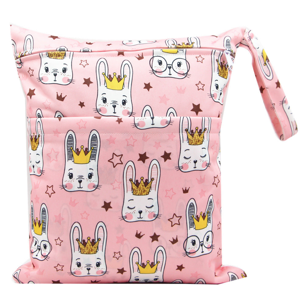 KTX-717075 Waterproof Diaper Storage Bag with Double Pockets – Versatile 30X36 Wet Bag for Baby Essentials