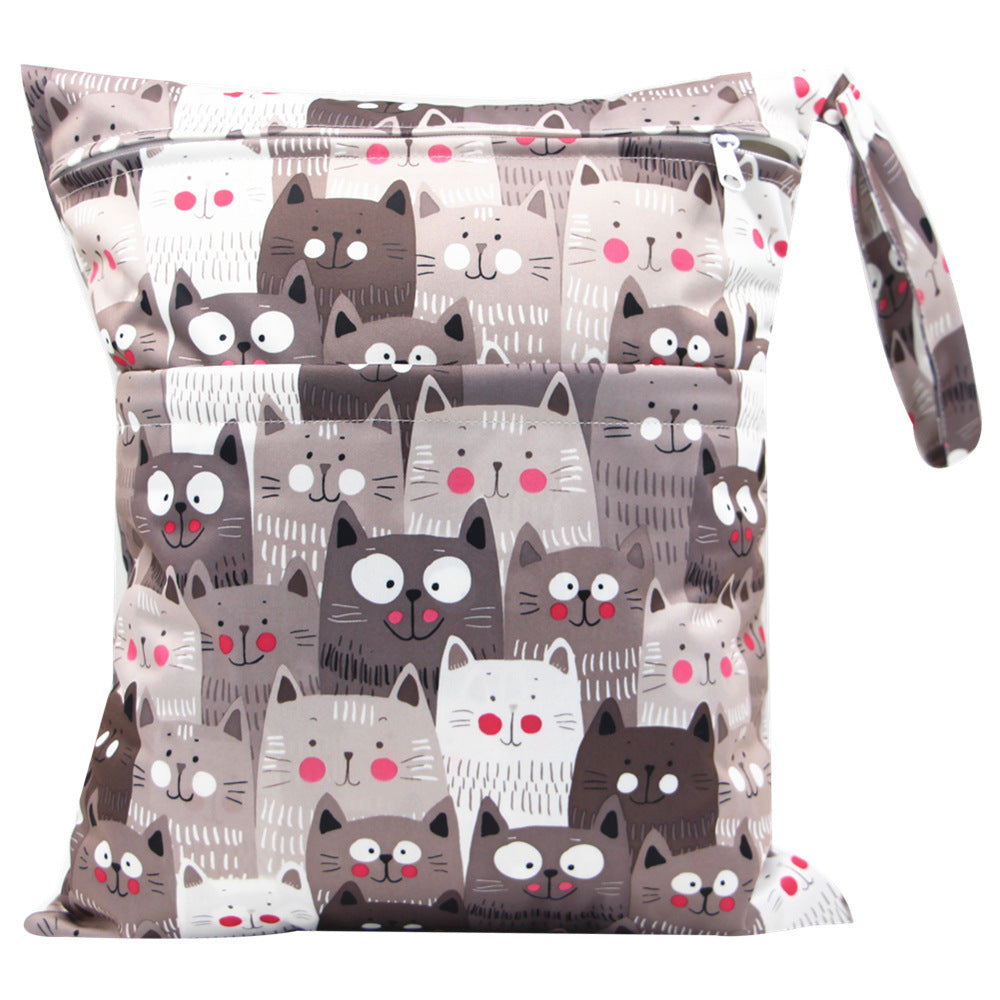 KTX-717075 Waterproof Diaper Storage Bag with Double Pockets – Versatile 30X36 Wet Bag for Baby Essentials