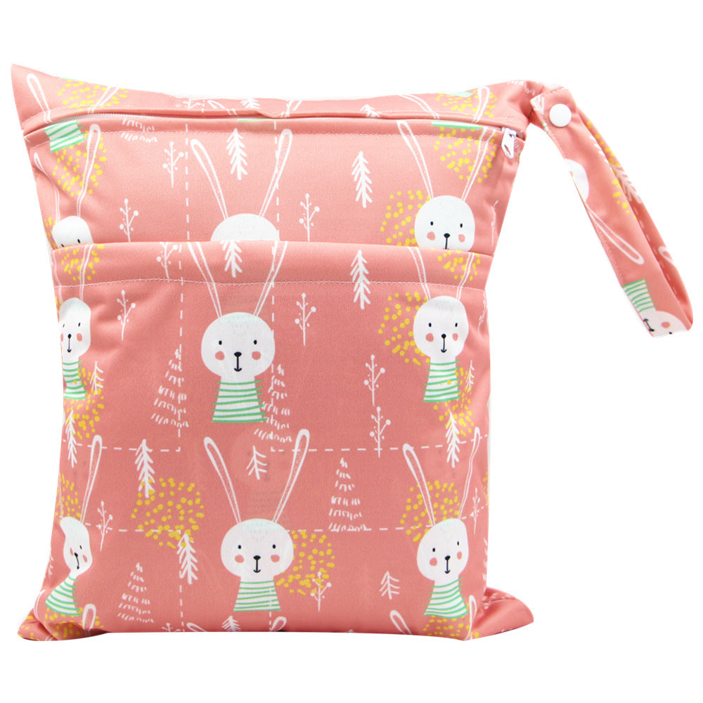 KTX-717075 Waterproof Diaper Storage Bag with Double Pockets – Versatile 30X36 Wet Bag for Baby Essentials