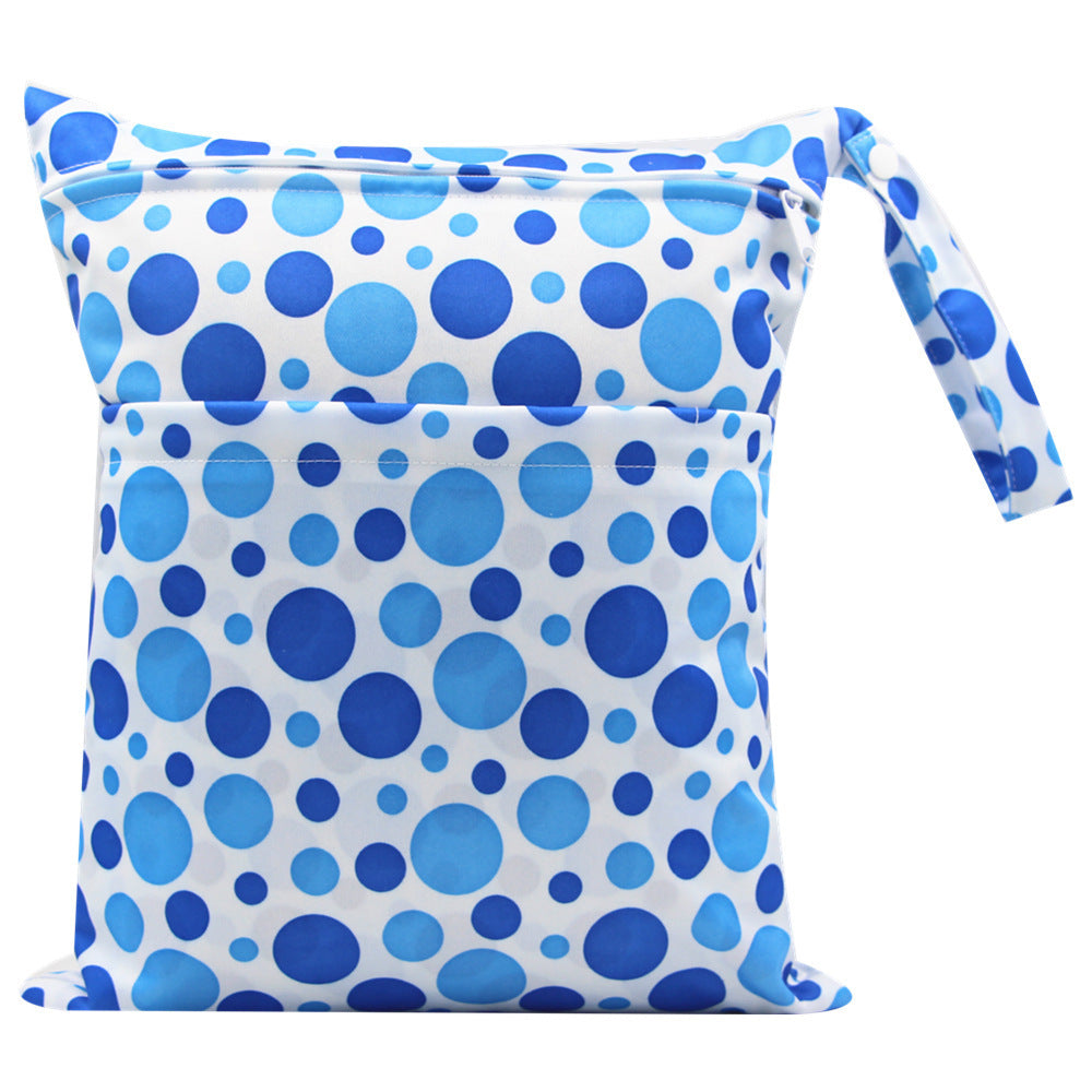 KTX-717075 Waterproof Diaper Storage Bag with Double Pockets – Versatile 30X36 Wet Bag for Baby Essentials