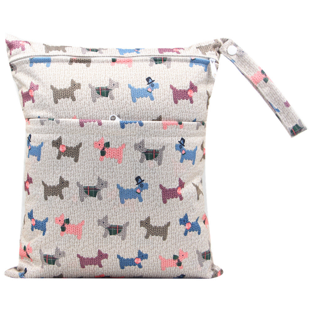 KTX-717075 Waterproof Diaper Storage Bag with Double Pockets – Versatile 30X36 Wet Bag for Baby Essentials