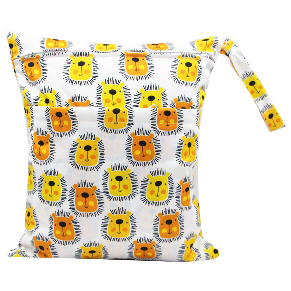 KTX-717075 Waterproof Diaper Storage Bag with Double Pockets – Versatile 30X36 Wet Bag for Baby Essentials