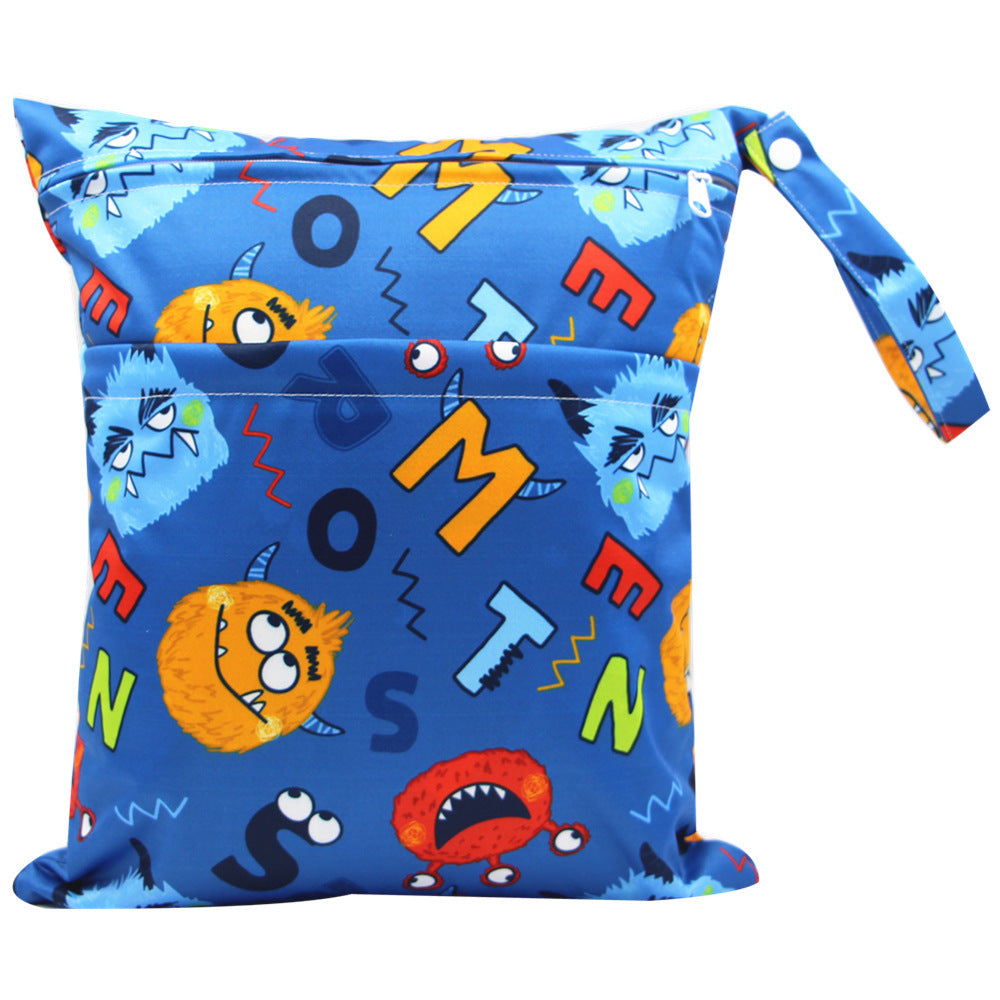 KTX-717075 Waterproof Diaper Storage Bag with Double Pockets – Versatile 30X36 Wet Bag for Baby Essentials