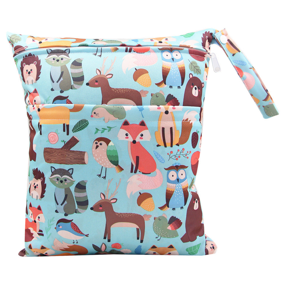 KTX-717075 Waterproof Diaper Storage Bag with Double Pockets – Versatile 30X36 Wet Bag for Baby Essentials