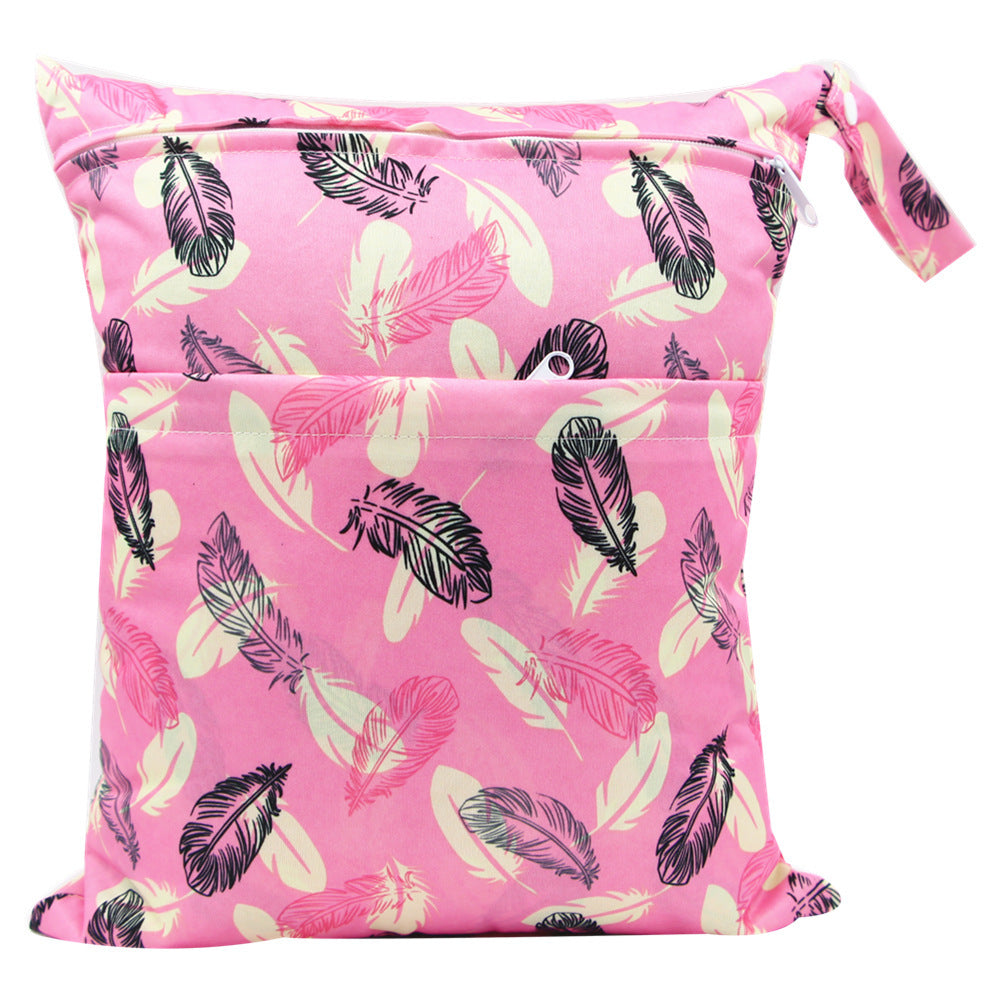 KTX-717075 Waterproof Diaper Storage Bag with Double Pockets – Versatile 30X36 Wet Bag for Baby Essentials