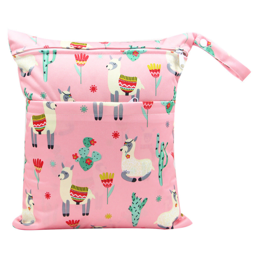 KTX-717075 Waterproof Diaper Storage Bag with Double Pockets – Versatile 30X36 Wet Bag for Baby Essentials