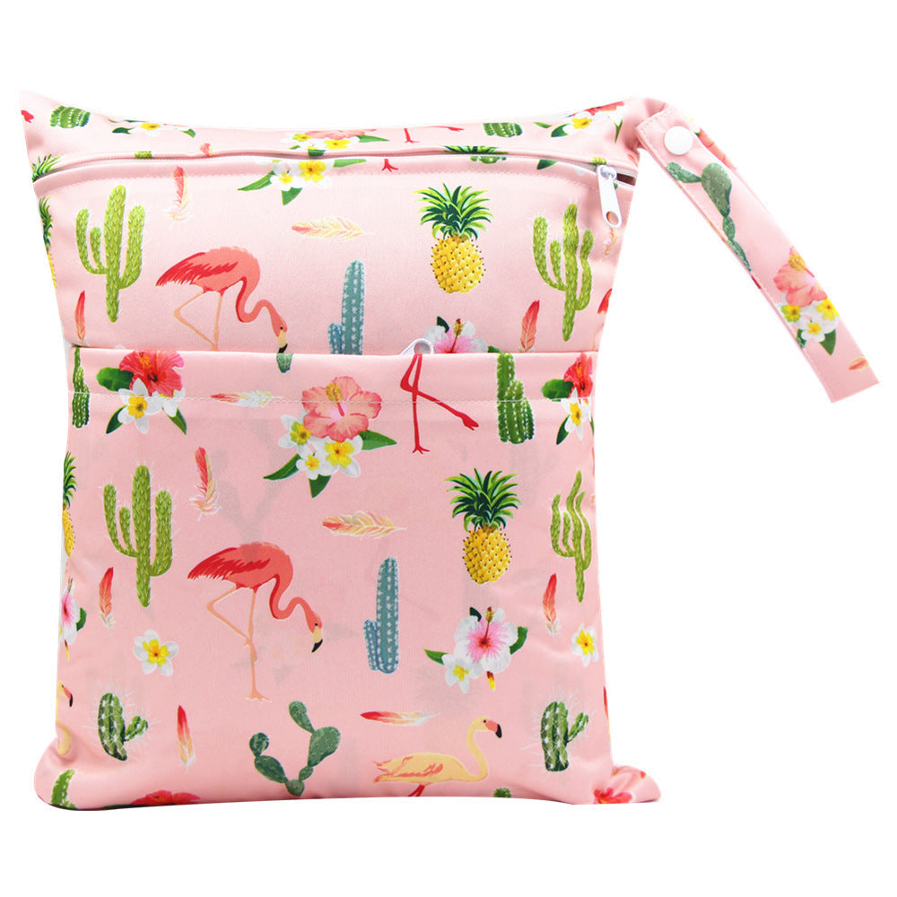 KTX-717075 Waterproof Diaper Storage Bag with Double Pockets – Versatile 30X36 Wet Bag for Baby Essentials