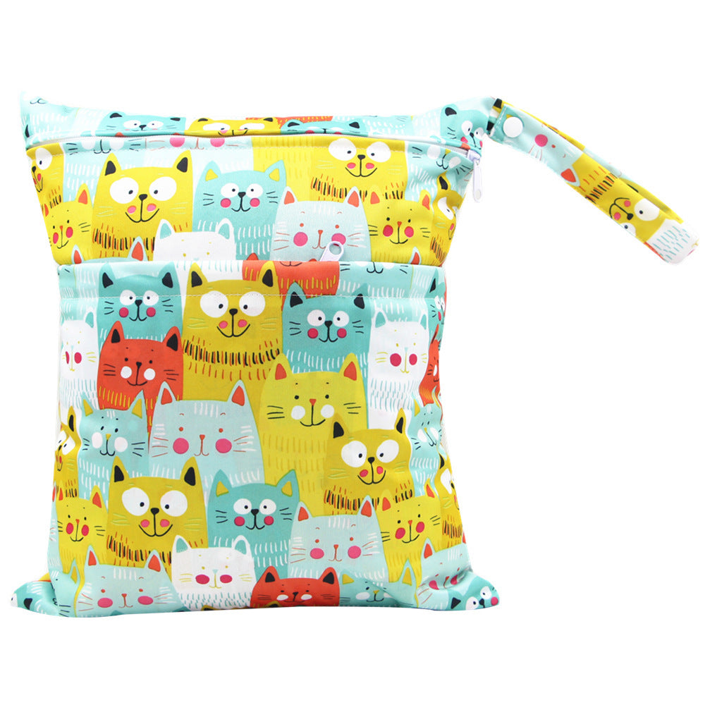 KTX-717075 Waterproof Diaper Storage Bag with Double Pockets – Versatile 30X36 Wet Bag for Baby Essentials