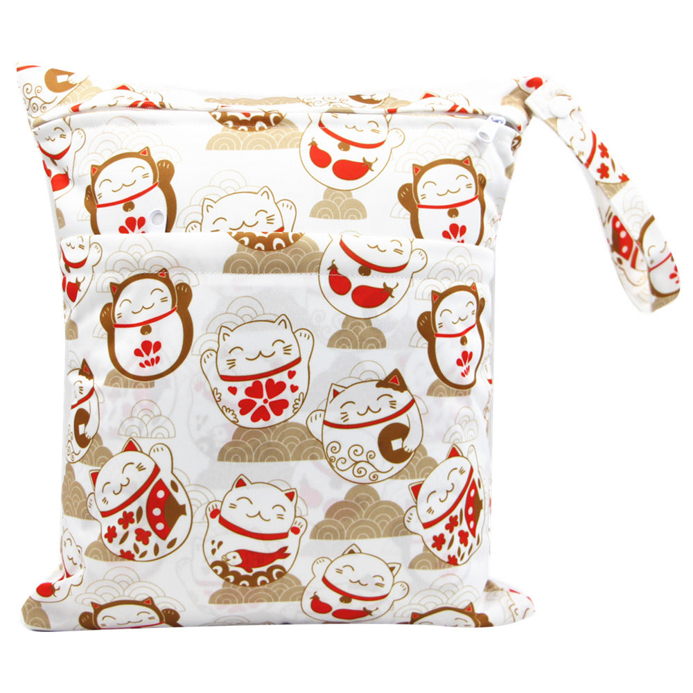 KTX-717075 Waterproof Diaper Storage Bag with Double Pockets – Versatile 30X36 Wet Bag for Baby Essentials