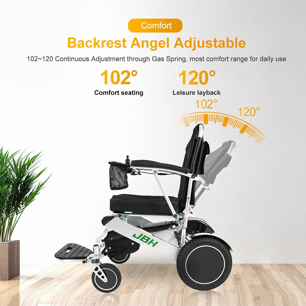 KTX-717267 Portable Lightweight Foldable Electric Wheelchair with Lithium Battery - Model D26, Aluminum Alloy Frame, 120 kg Capacity