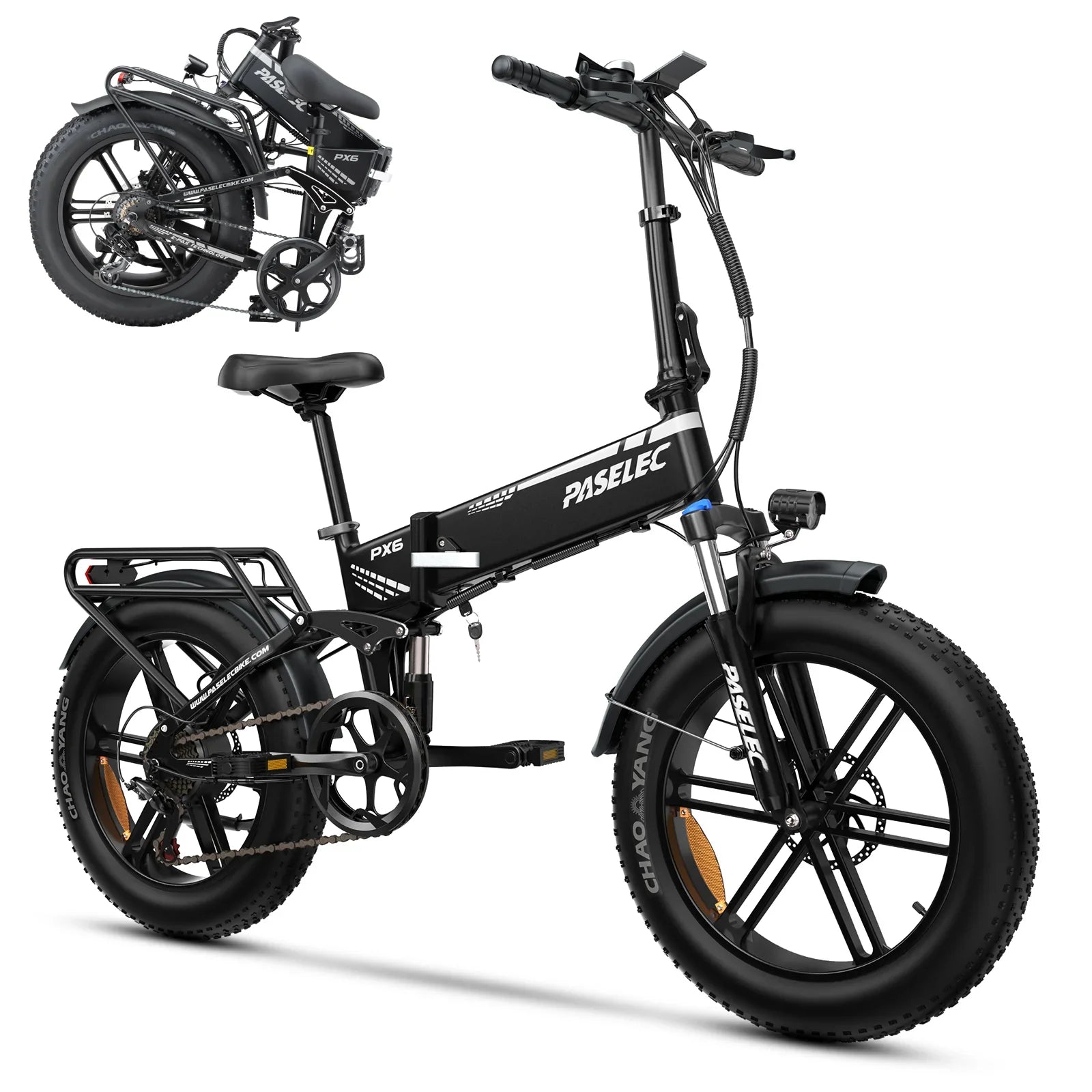 KTX-717715 20-Inch 13AH Lithium Battery Foldable Electric Fatbike with 7-Speed Gears and Disc Brakes