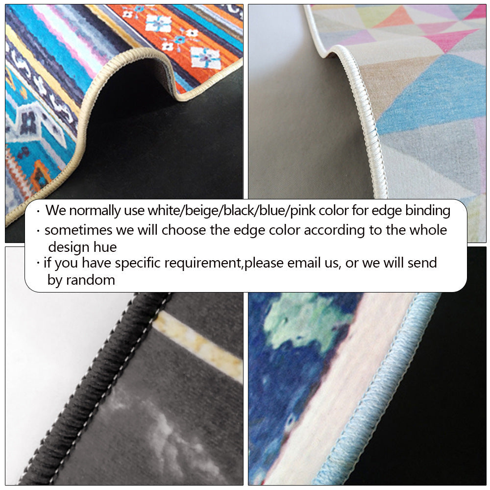 KTX-718227 Cute Cartoon Robot Area Rug - Soft Velvet Non-Slip Mat for Home and Hotel Use, Multiple Sizes Available