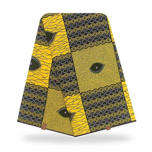 KTX-718227 Plant Print African Batik Cotton Wax Cloth - 100% Cotton, Lightweight, 115cm Wide