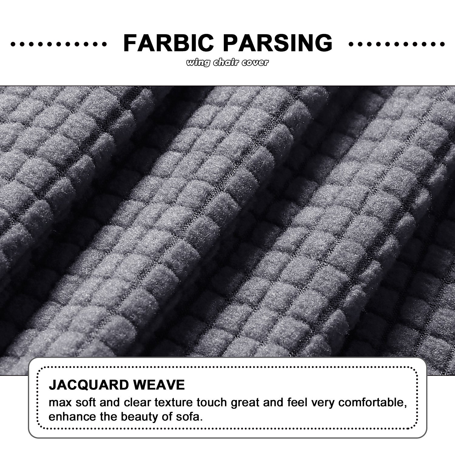 KTX-719443 5-Piece Solid Color Polyester Sofa Cover Set for 5-Seat Chaise Longue and Single Recliner