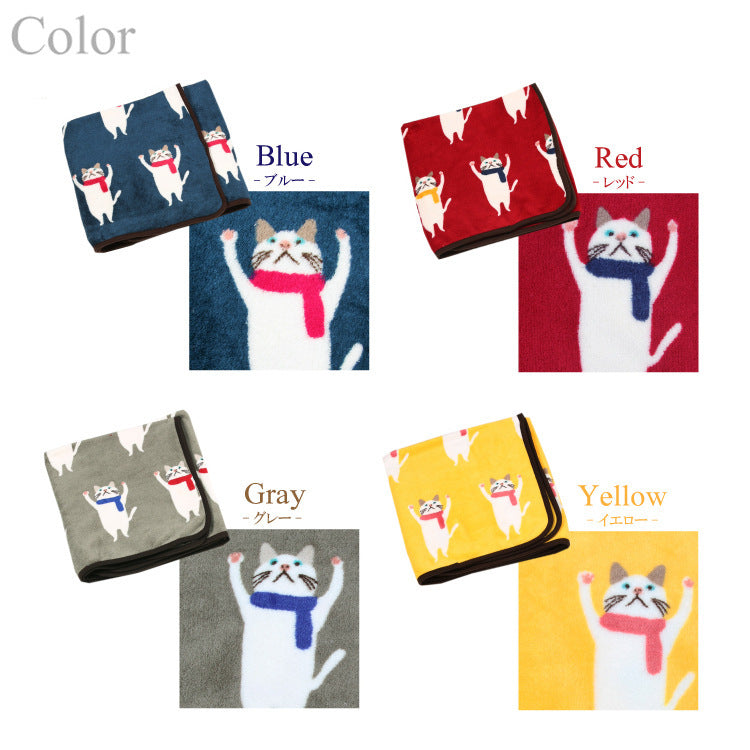 KTX-720019 Cozy Coral Fleece Cartoon Blanket for Babies and Office Use