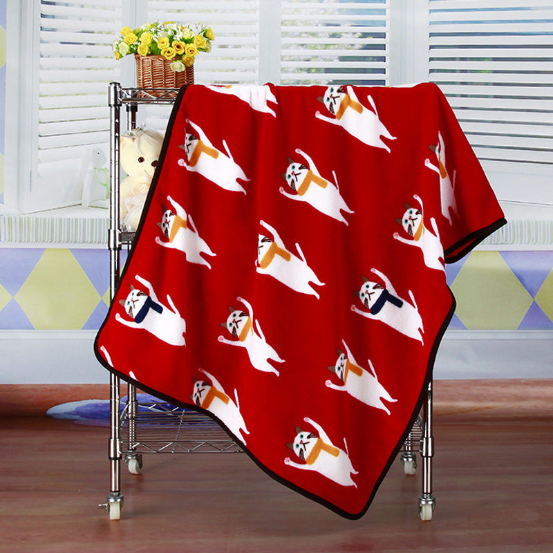 KTX-720019 Cozy Coral Fleece Cartoon Blanket for Babies and Office Use