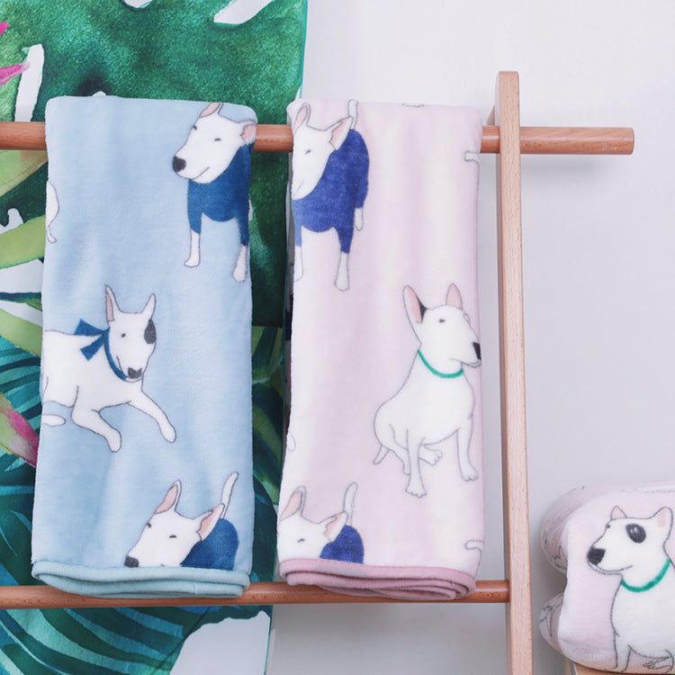 KTX-720019 Cozy Coral Fleece Cartoon Blanket for Babies and Office Use