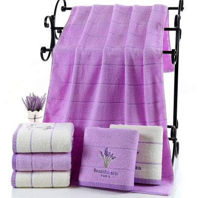 KTX-720275 Pure Cotton Lavender Scented Bath Towel - 140 x 70 cm
