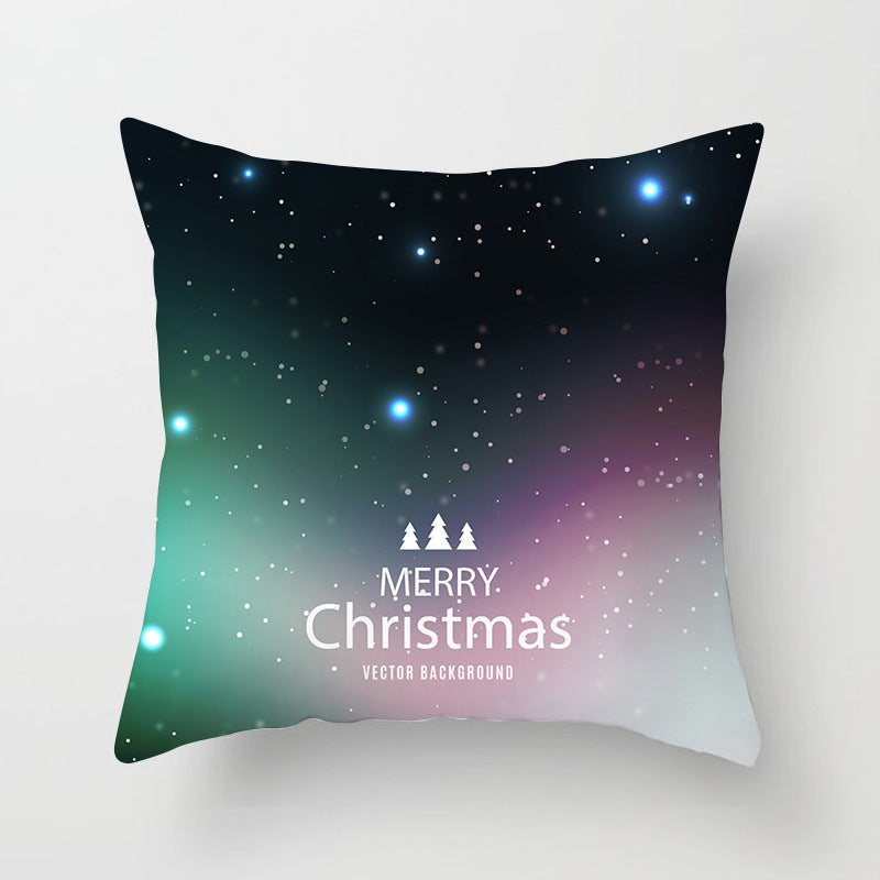 KTX-720595 Christmas-Themed Peach Skin Cushion Cover – 45x45cm Office Sofa Pillowcase