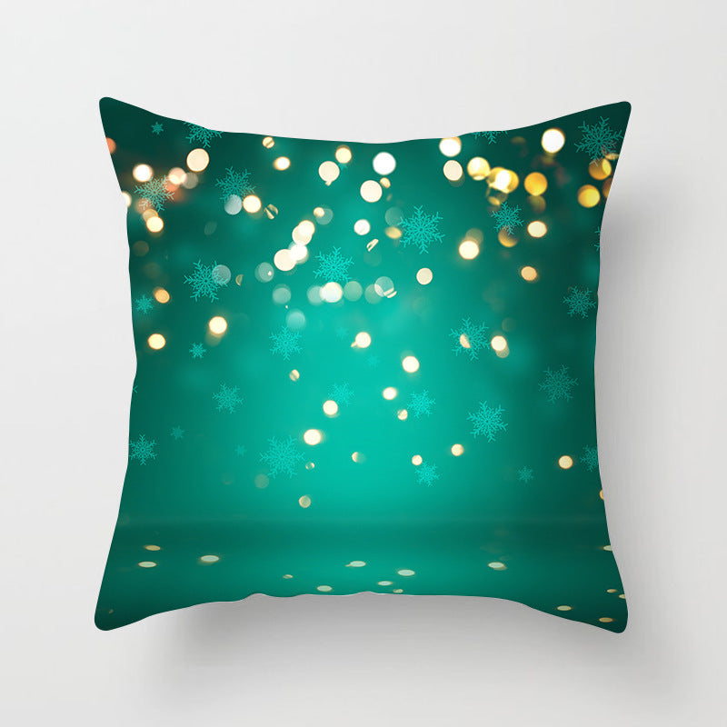 KTX-720595 Christmas-Themed Peach Skin Cushion Cover – 45x45cm Office Sofa Pillowcase