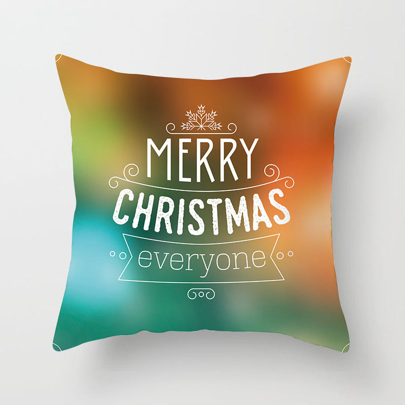 KTX-720595 Christmas-Themed Peach Skin Cushion Cover – 45x45cm Office Sofa Pillowcase