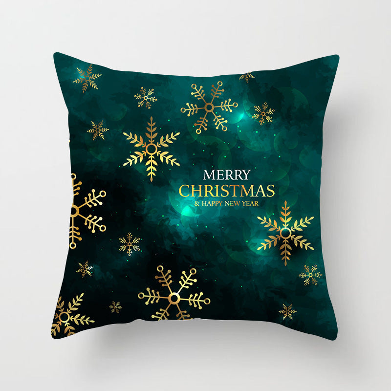 KTX-720595 Christmas-Themed Peach Skin Cushion Cover – 45x45cm Office Sofa Pillowcase