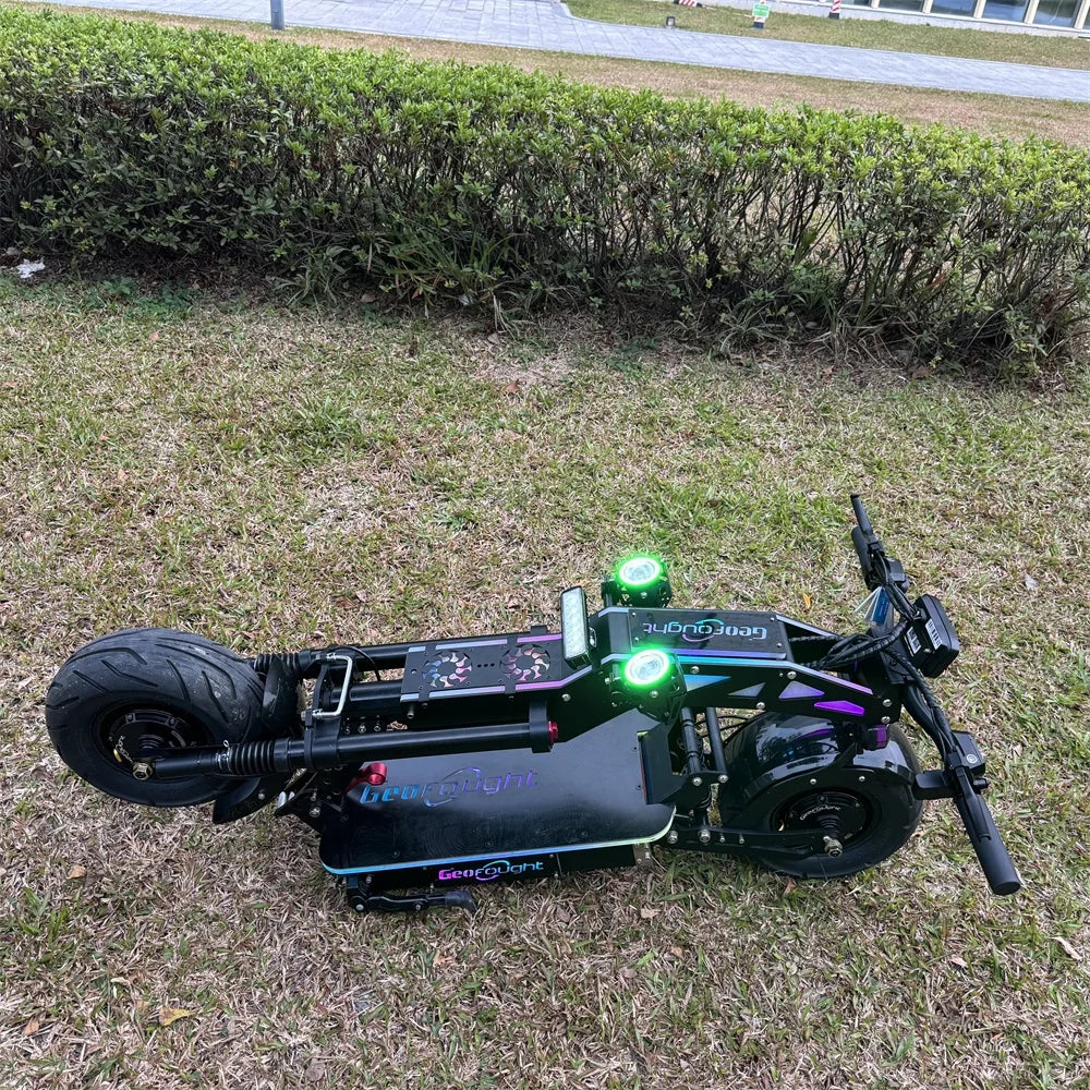 KTX-722195 Folding Electric Scooter with Dual Motors, 72V 10000W Power, 40Ah Battery, 13-Inch Tires, Long Range 100-120km, Waterproof, Full Suspension