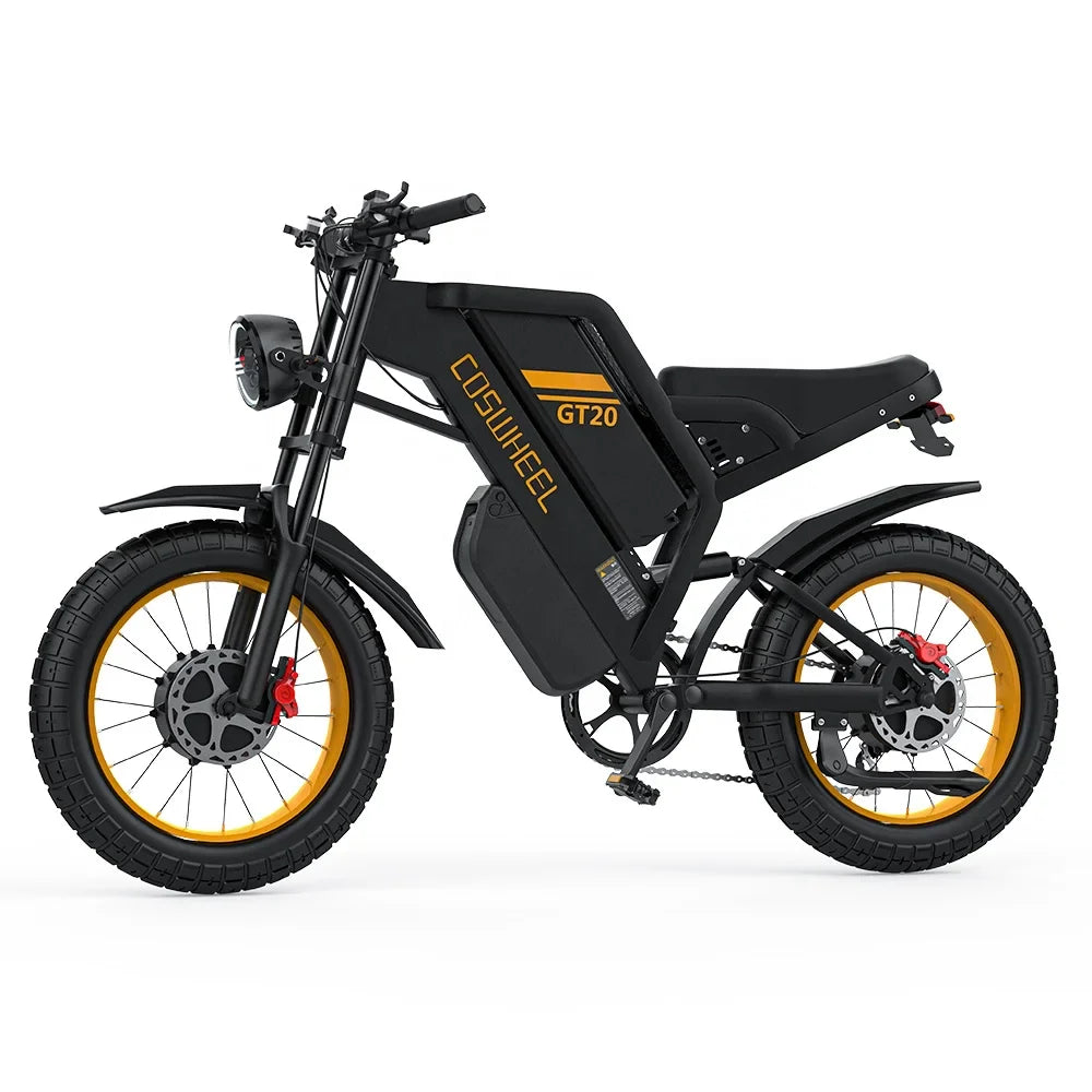 KTX-722387 Dual Motor Electric Mountain Bike with 3000W Power and 48V 40AH Battery, Cruiser Style for Heights 5'1" to 6'5"