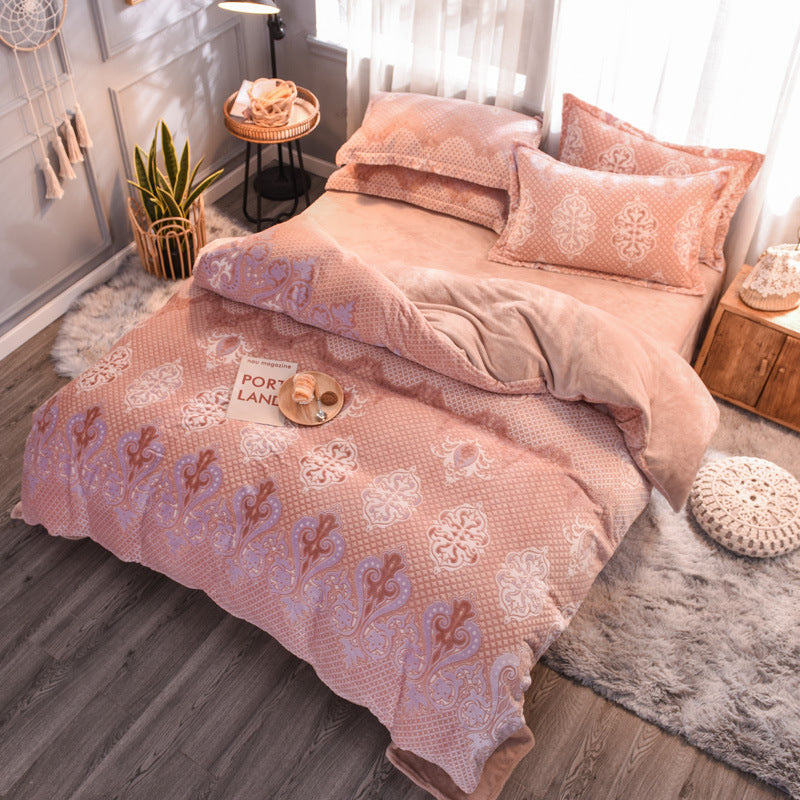 KTX-722771 Personalized Printed Polyester Bedding Set - European & American Style, 4 Pieces for 1.8m or 2.0m Bed