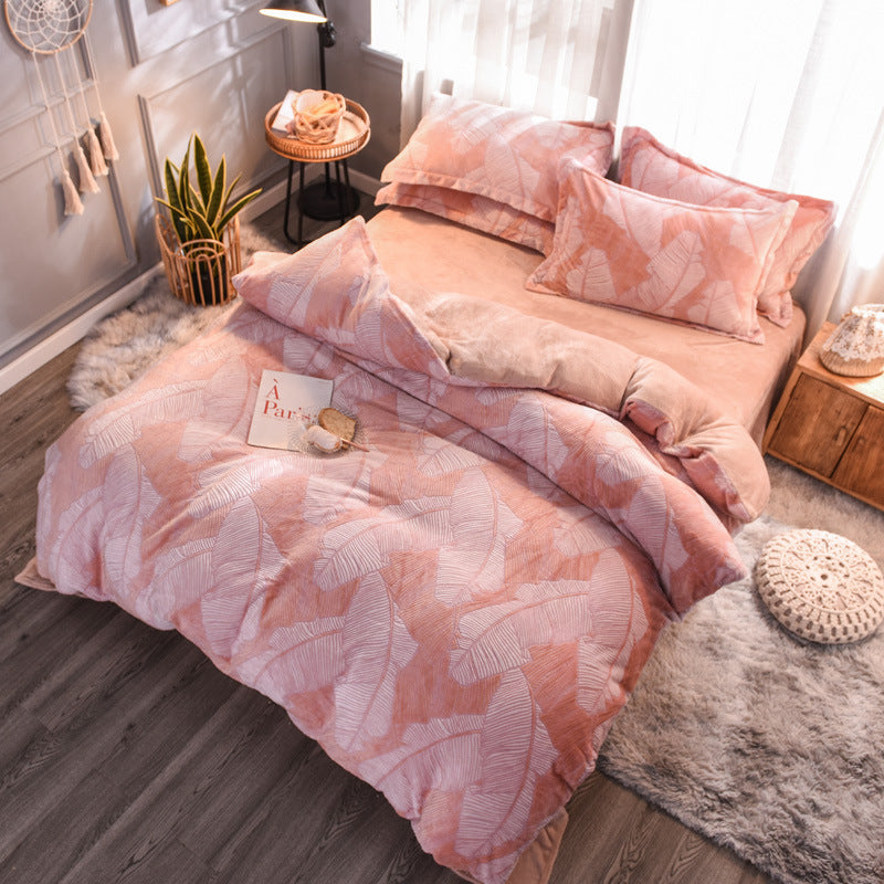 KTX-722771 Personalized Printed Polyester Bedding Set - European & American Style, 4 Pieces for 1.8m or 2.0m Bed