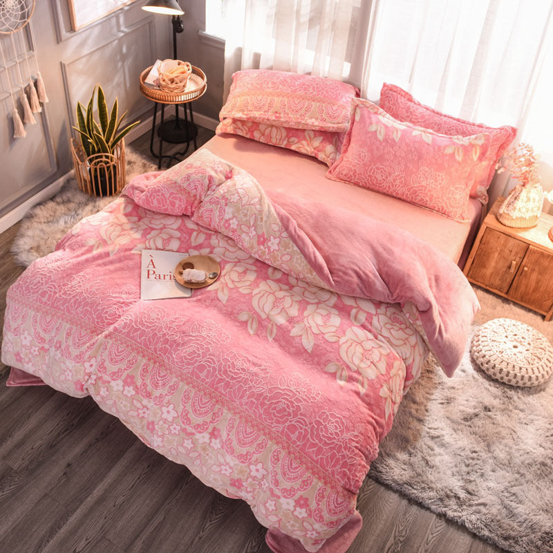 KTX-722771 Personalized Printed Polyester Bedding Set - European & American Style, 4 Pieces for 1.8m or 2.0m Bed