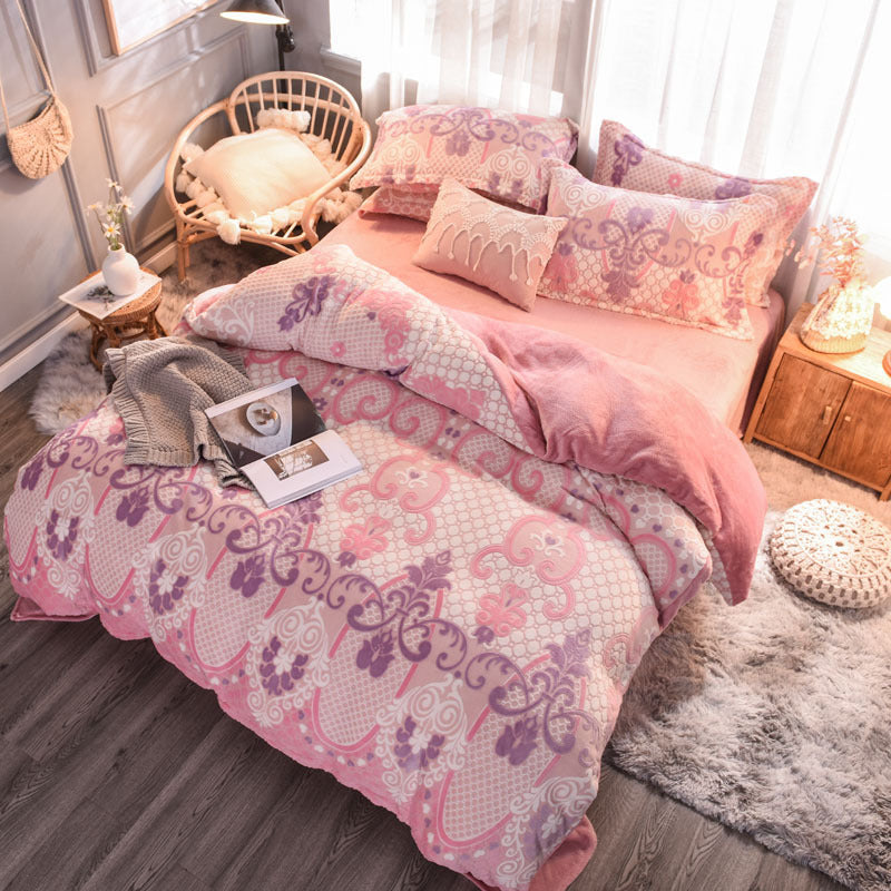 KTX-722771 Personalized Printed Polyester Bedding Set - European & American Style, 4 Pieces for 1.8m or 2.0m Bed
