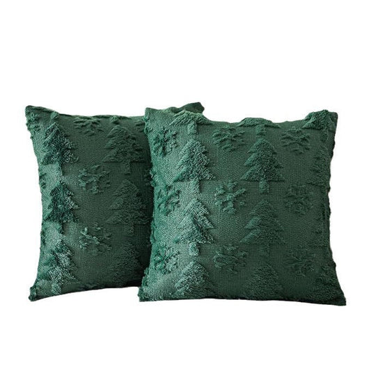 KTX-722899 Plush Snowflake Decorative Throw Pillowcase for Holiday and Festive Home Accents