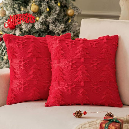 KTX-722899 Plush Snowflake Decorative Throw Pillowcase for Holiday and Festive Home Accents