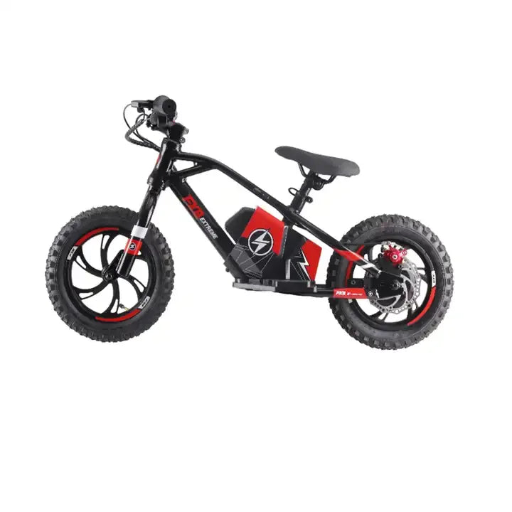 KTX-723411 12 Inch Electric Kids Balance Bike with 250W Brushless Motor and Disc Brakes, 2 Speed Options, 20KM Range