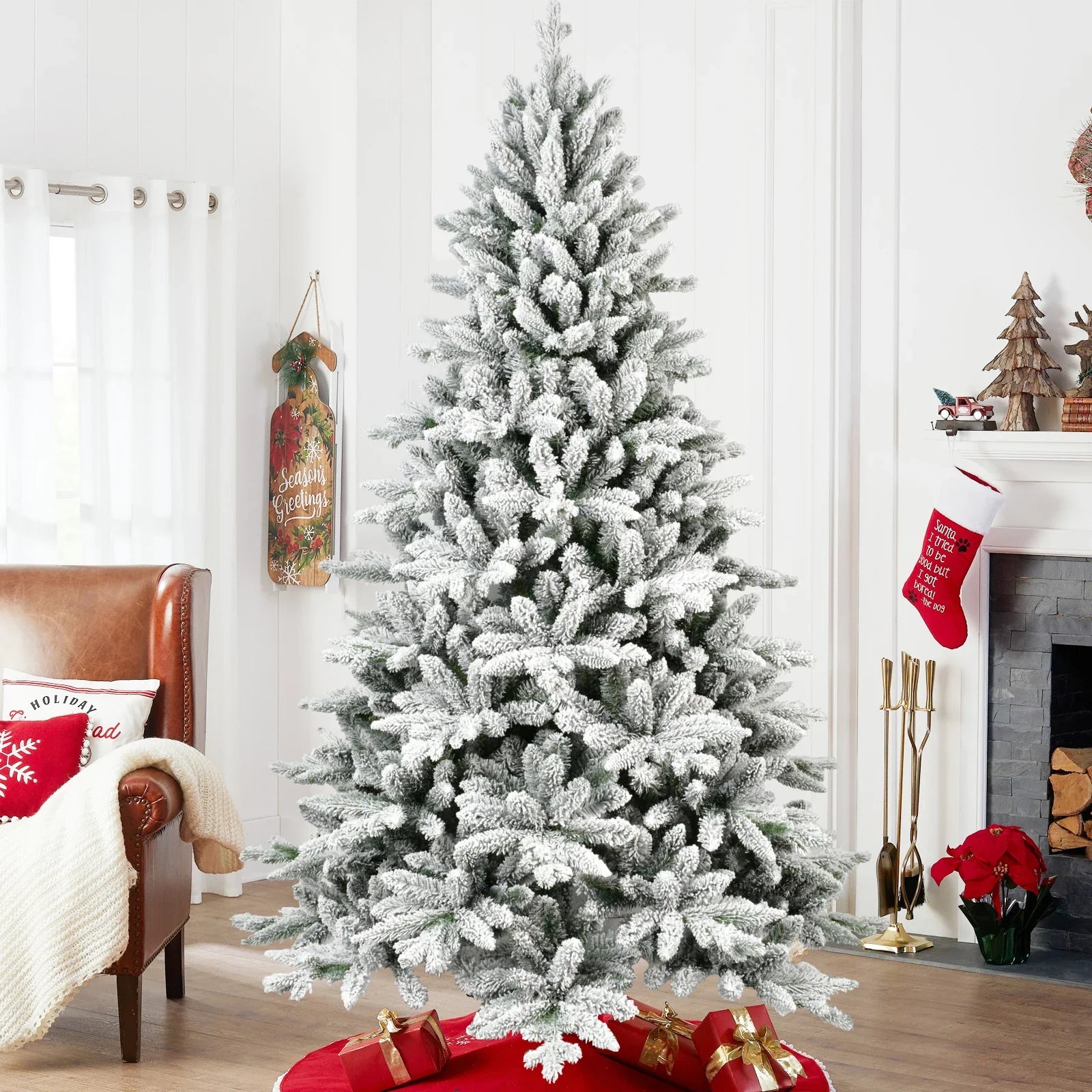 KTX-723603 7ft Artificial Pine Christmas Tree for Indoor and Outdoor Use