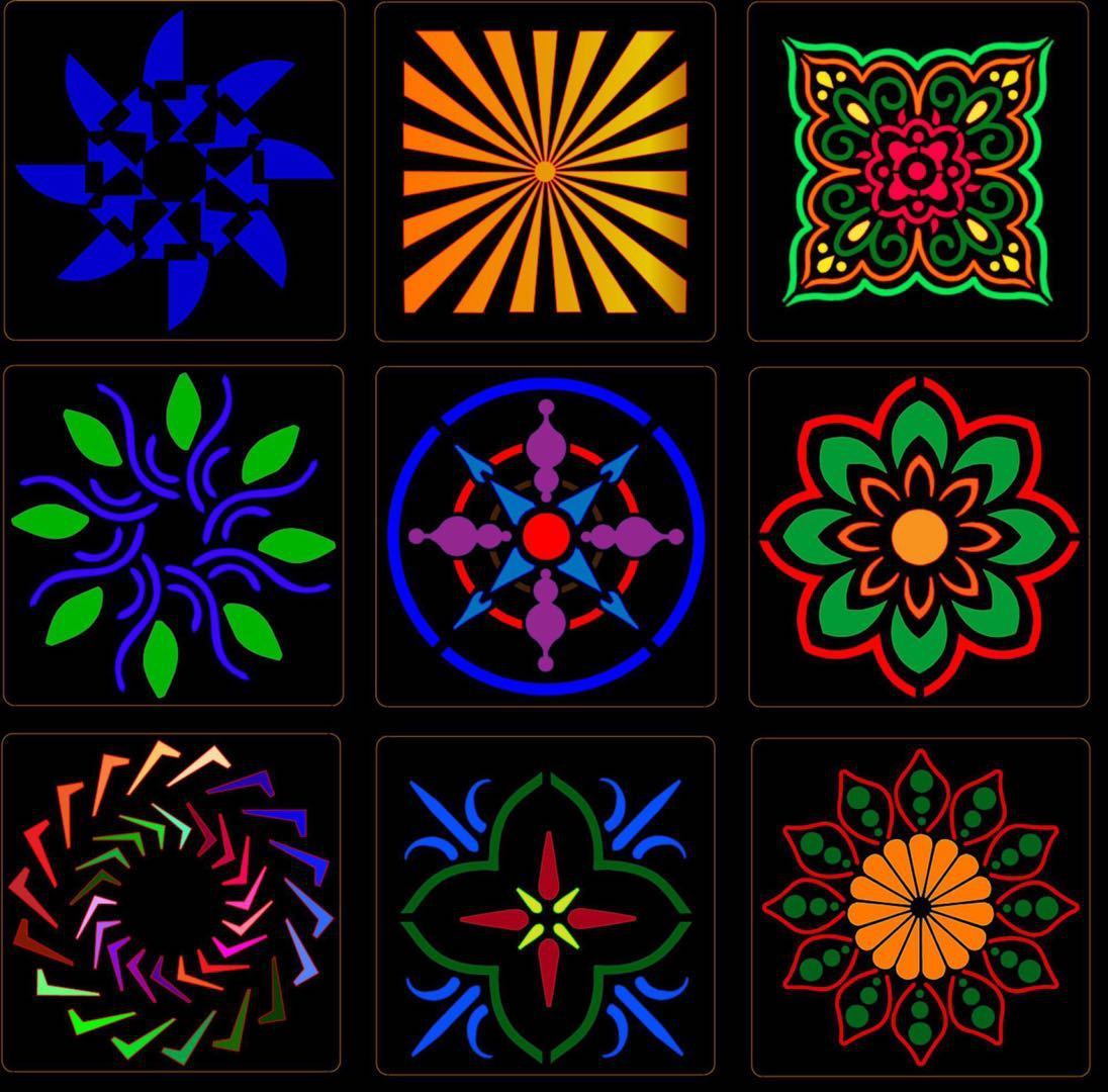 KTX-723923 36 Milky White Hollow Mandala Painting Template for DIY Wall Art