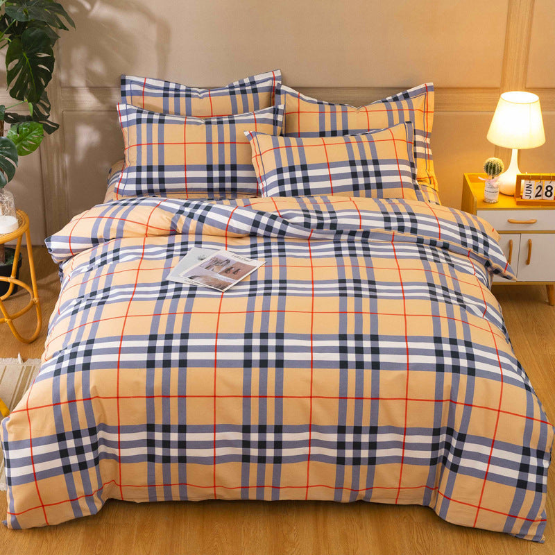 KTX-724307 Cotton Winter Linen Quilt Cover Bedding Set - Plant and Flower Design, Multiple Sizes Available