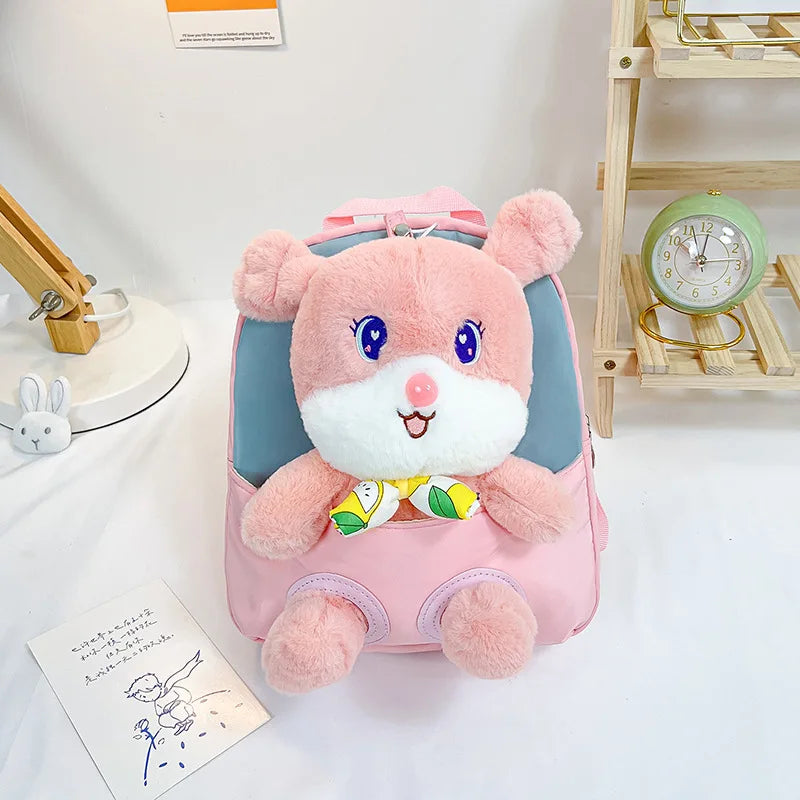KTX-725395 Rainbow Horse Plush Backpack for Kids - 22x10x26CM, Animal Design, Perfect for School and Home Decoration