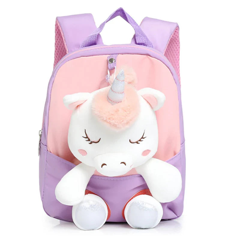 KTX-725395 Rainbow Horse Plush Backpack for Kids - 22x10x26CM, Animal Design, Perfect for School and Home Decoration